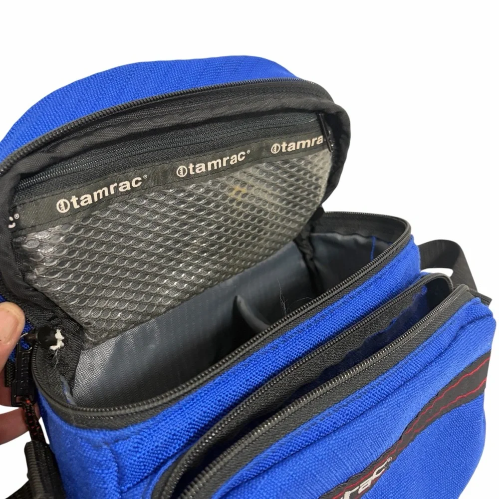 Tamrac Vintage Royal Blue Nylon Small 4 Compartment Camera Bag - Like New